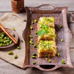 Turkish pistachio and phyllo pastry dessert, baklava